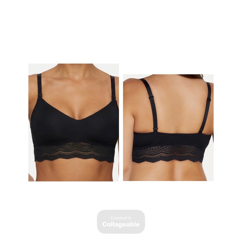 NWT Cosabella Ceylon Modal Nursing Bra Women Size SMALL Black Lace Trim